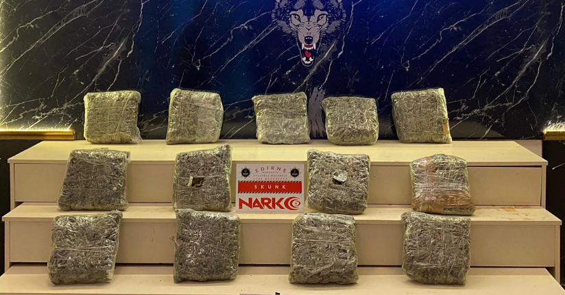 Kapıkule’de 13 kilo skunk ele geçirildi