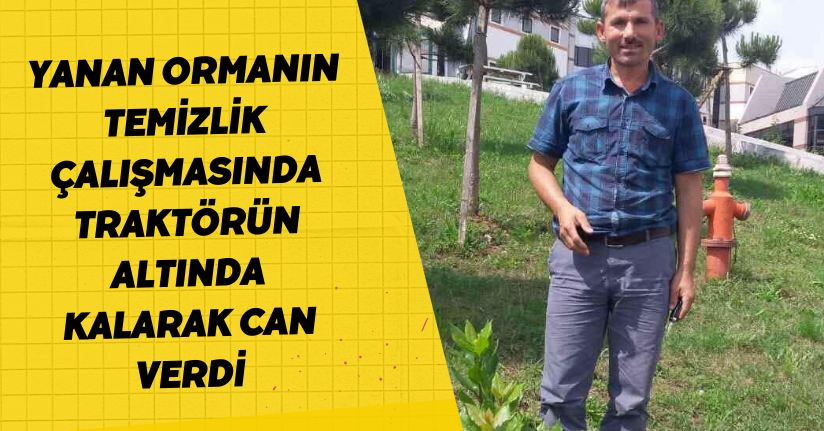 Yanan ormanın temizlik çalışmasında traktörün altında kalarak can verdi