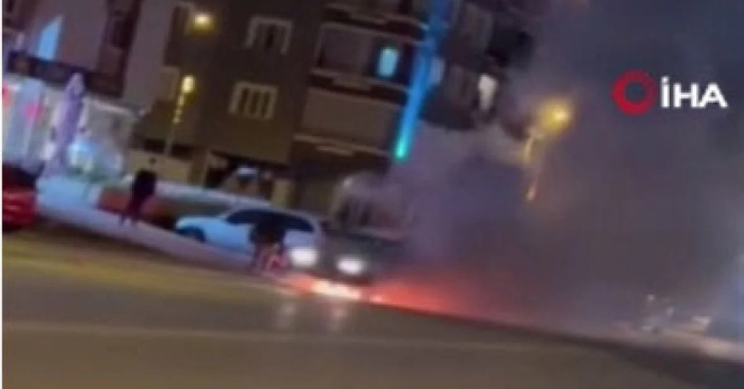 Elmadağ’da LPG’li otomobilde patlama... Araç alev alev yandı