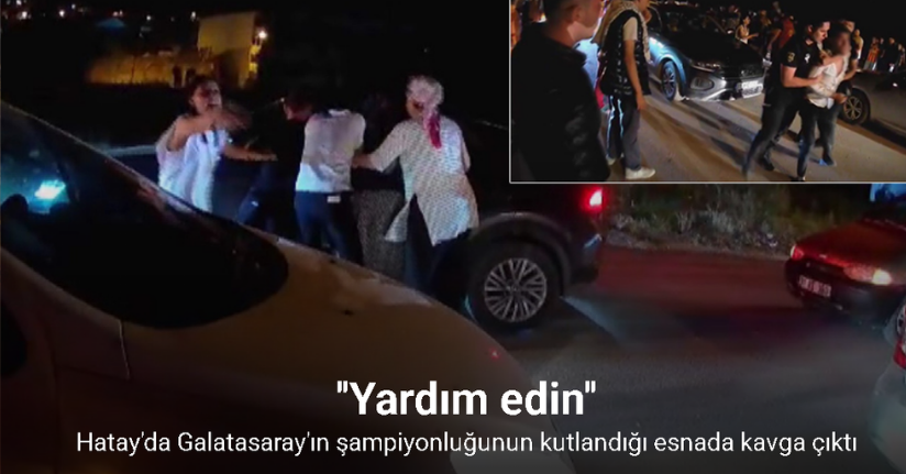 Sevinç kutlamaları esnasında kavgayı ayırmayı çalışan ’Yardım edin’ çağrısı kamerada