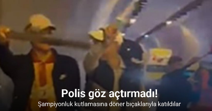 Şampiyonluk kutlamasına döner bıçaklarıyla katıldılar
