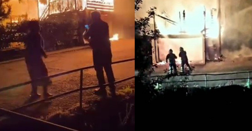 Evin önündeki garaj alevlere teslim oldu