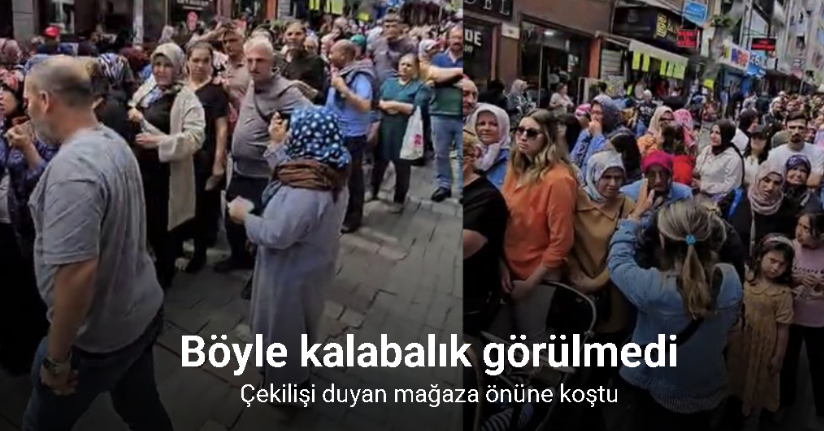 Bursa’da çekilişi duyan mağaza önüne koştu