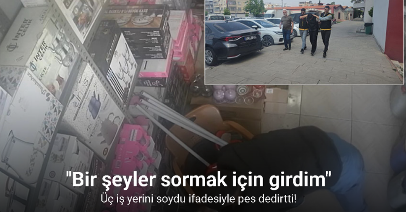 Üç iş yerini soydu, 