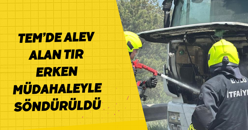  TEM’de alev alan tır, erken müdahaleyle söndürüldü