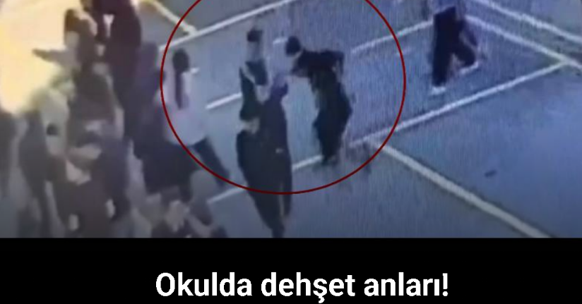 Sultanbeyli’de lise öğrencisi okul bahçesinde arkadaşını bıçakladı, o anlar kameraya yansıdı