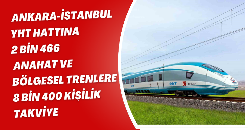 Ankara-İstanbul YHT hattına 2 bin 466, anahat ve bölgesel trenlere 8 bin 400 kişilik takviye