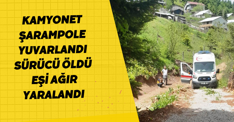 Kamyonet şarampole yuvarlandı; sürücü öldü, eşi ağır yaralandı