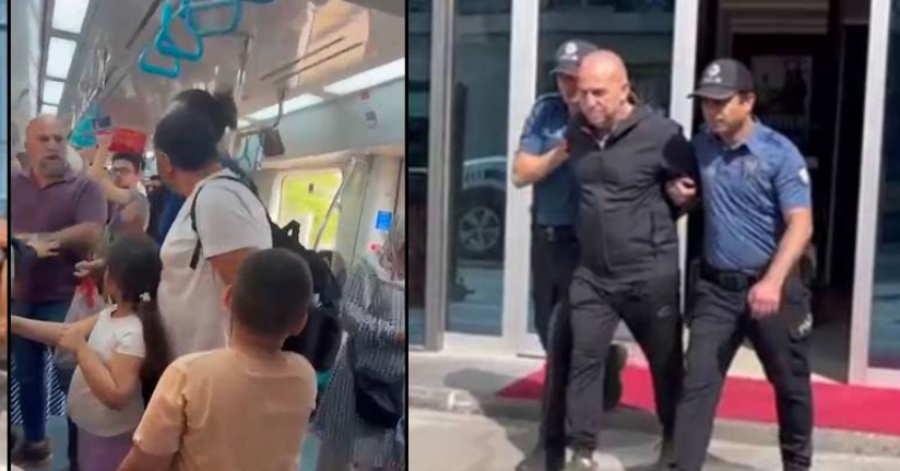 Marmaray’da çocuklarının yanında babayı darbeden şahıs adliyeye sevk edildi