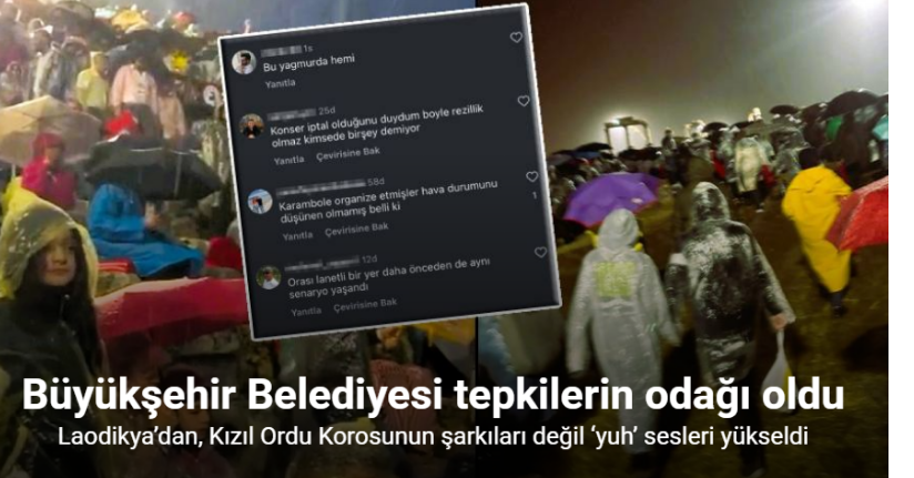 Laodikya’dan, Kızıl Ordu Korosunun şarkıları değil ‘yuh’ sesleri yükseldi