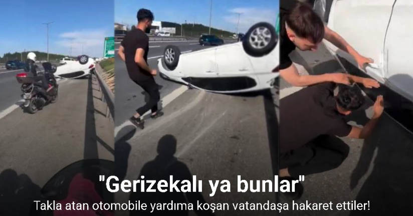 Sancaktepe’de otomobil takla attı: Yaralılar, yardıma koşan vatandaşa hakaret etti