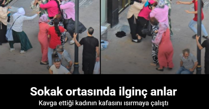 Karabük’te kadınların saç saça kavgası kamerada