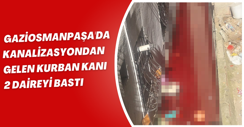 Gaziosmanpaşa'da kanalizasyondan gelen kurban kanı 2 daireyi bastı