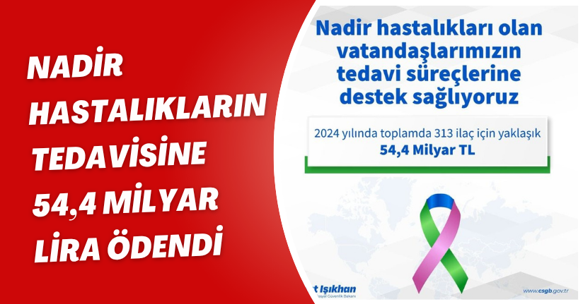Nadir hastalıkların tedavisine 54,4 milyar lira ödendi