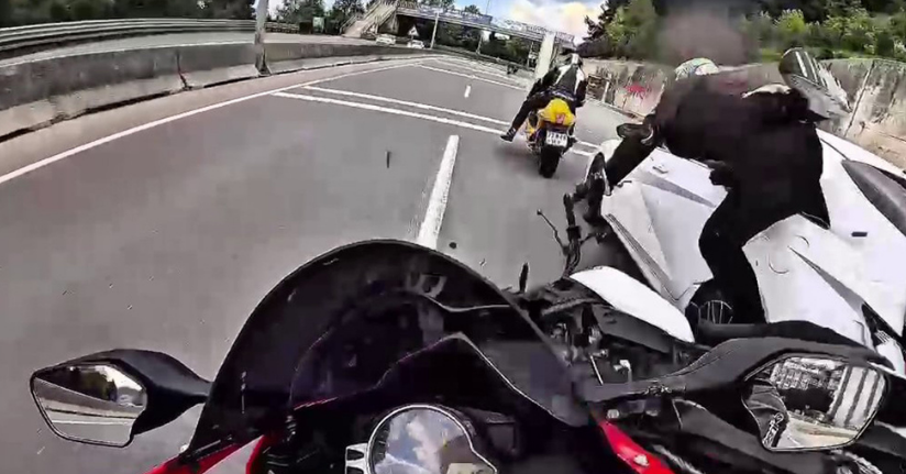 Yol değil, tuzak: 3 motorcunun yaralandığı kazanın yeni görüntüleri ortaya çıktı
