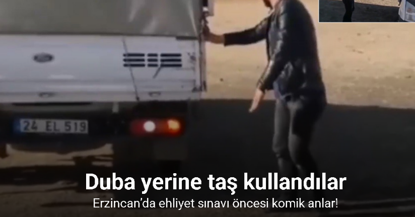 Erzincan’da ehliyet sınavı öncesi komik anlar yaşandı