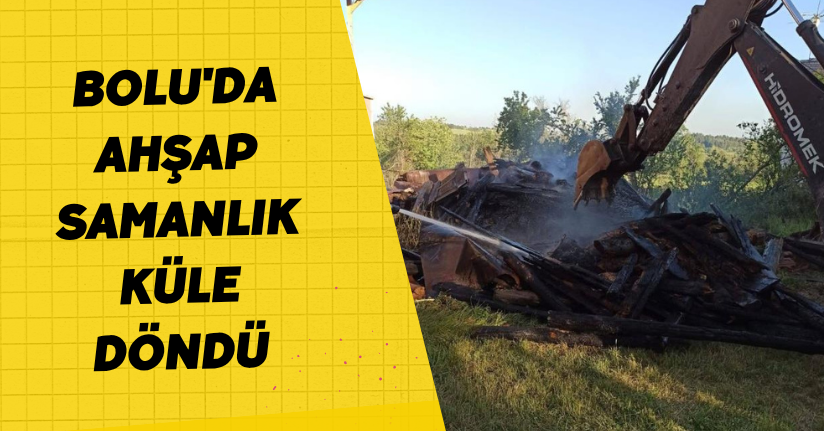 Bolu'da ahşap samanlık küle döndü