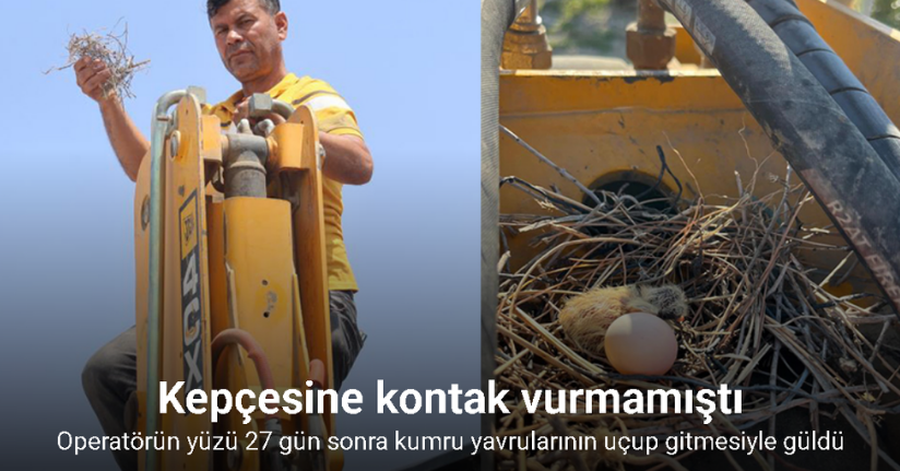 Yuva bozulmasın diye kepçesine kontak vurmayan operatör