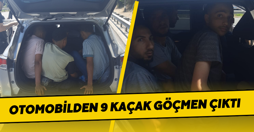 Sakarya’da otomobilde 9 düzensiz göçmen yakalandı