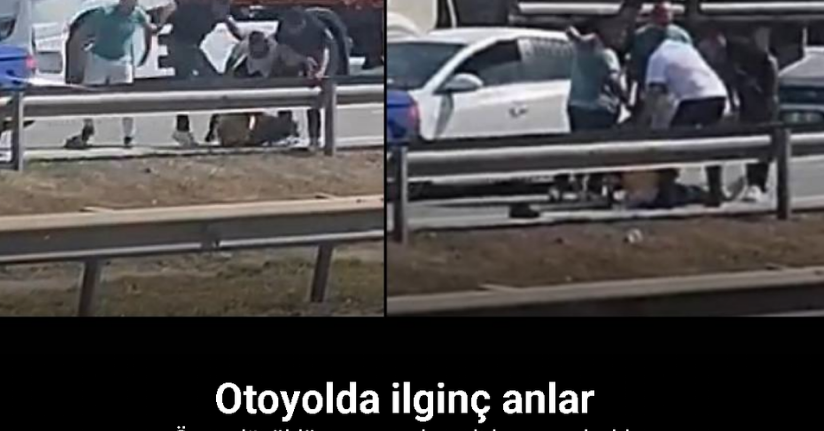 Otoyolda sürücü önce dövüldü sonra suyla ayıltılmaya çalışıldı