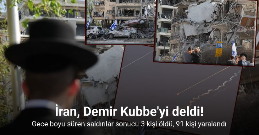 İsrail'de İran'ın saldırıları sonucu 3 kişi öldü, 91 kişi yaralandı
