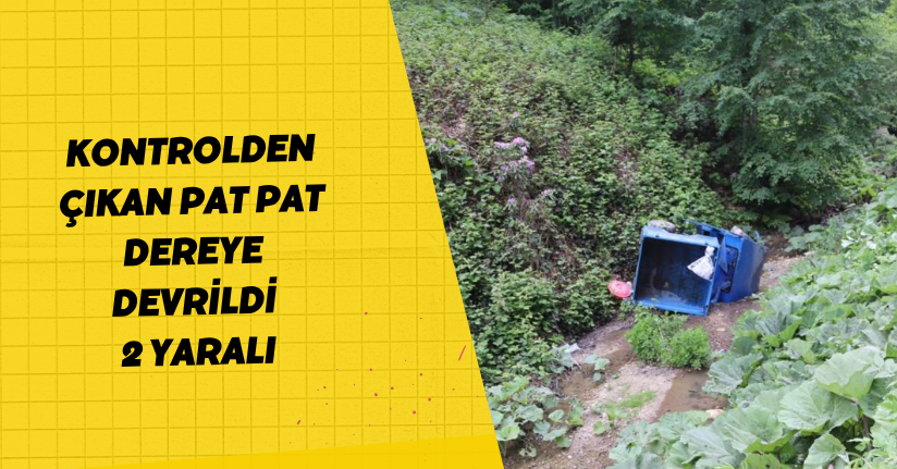  Kontrolden çıkan pat pat, dereye devrildi: 2 yaralı