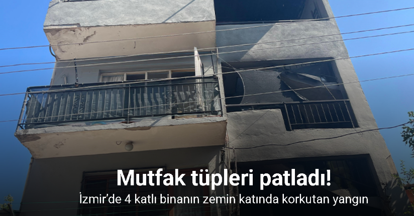 İzmir’de 4 katlı binanın zemin katında yangın çıktı
