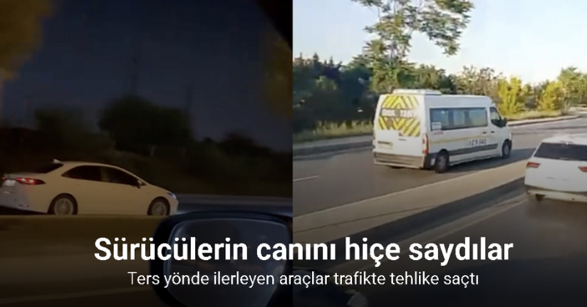 Başakşehir’de ters yönde ilerleyen araçlar trafikte tehlike saçtı