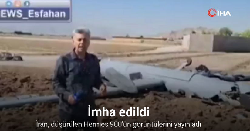 İran, düşürülen Hermes 900'ün görüntülerini yayınladı