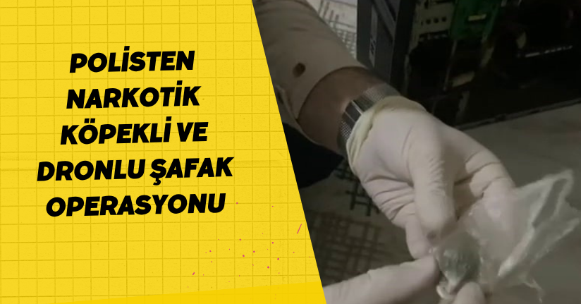 Polisten narkotik köpekli ve dronlu şafak operasyonu