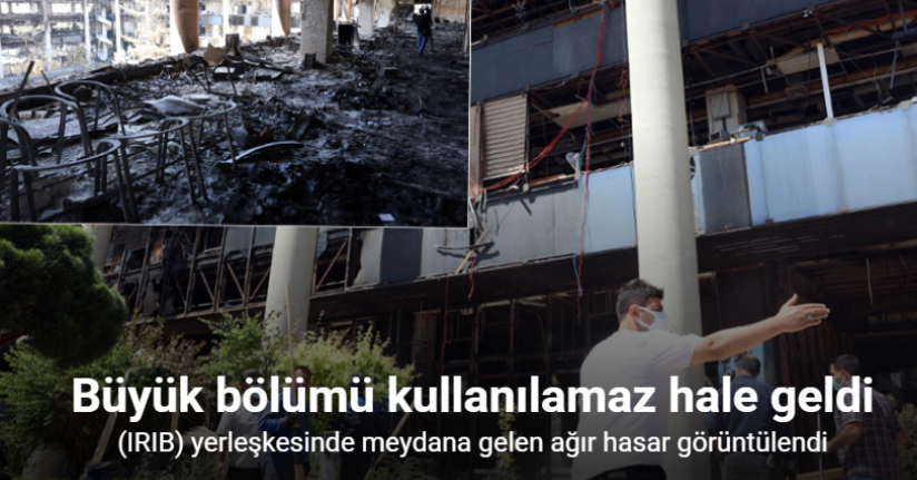 İran Radyo ve Televizyon Kurumu'nda İsrail saldırısının yol açtığı hasar görüntülendi