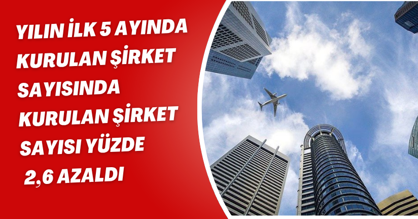 Yılın ilk 5 ayında kurulan şirket sayısında kurulan şirket sayısı, yüzde 2,6 azaldı