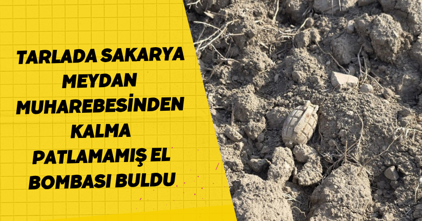 Tarlada Sakarya Meydan Muharebesinden kalma patlamamış el bombası buldu