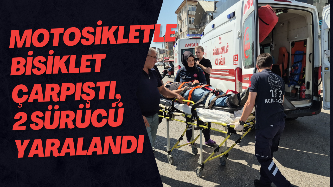 Motosikletle Bisiklet Çarpıştı, 2 Sürücü Yaralandı