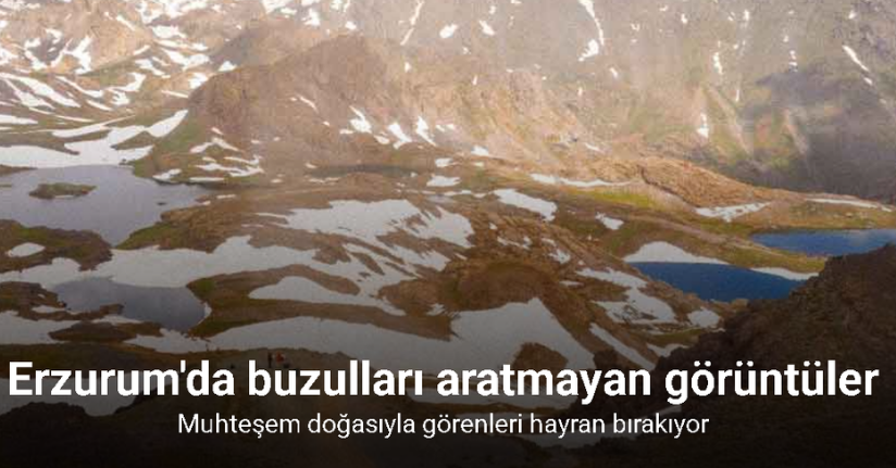 Erzurum'da buzulları aratmayan görüntüler