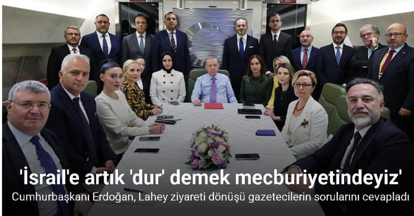 Cumhurbaşkanı Erdoğan, Lahey ziyareti dönüşü gazetecilerin sorularını cevapladı