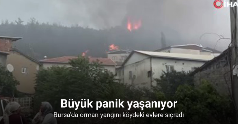 Bursa’da orman yangını köydeki evlere sıçradı