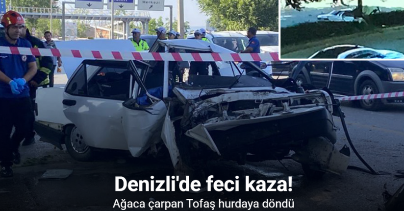 Ağaca çarpan Tofaş’ın hurdaya döndüğü ölümlü kazanın görüntüleri ortaya çıktı