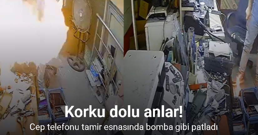 Cep telefonu tamir esnasında bomba gibi patladı