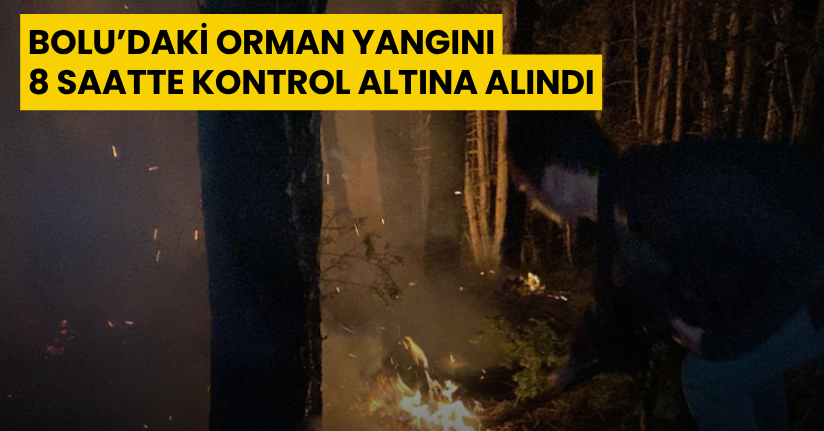 Bolu’daki orman yangını 8 saatte kontrol altına alındı