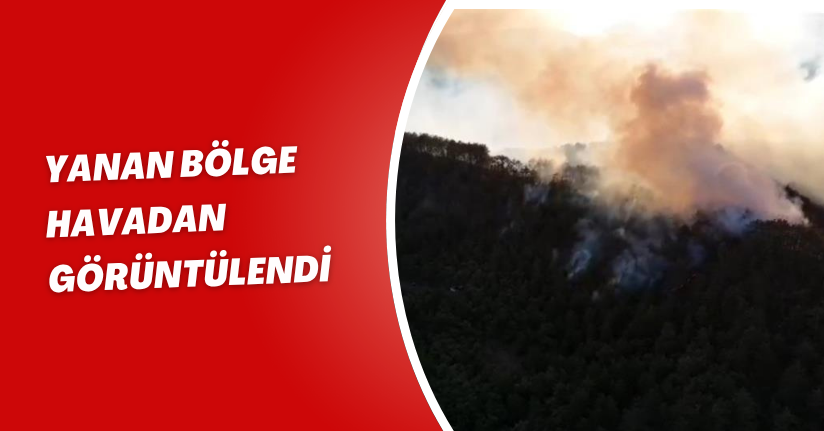Yanan bölge havadan görüntülendi