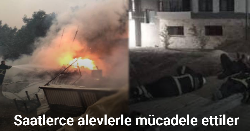 Saatler süren yangında yorgun düşen ‘Yangın Savaşçıları’ yerde uyuyarak dinlendiler