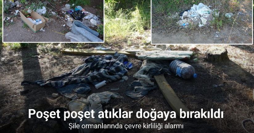 Şile ormanlarında çevre kirliliği alarmı: Poşet poşet atıklar doğaya bırakıldı