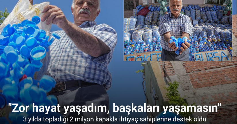 Bursa’nın sessiz kahramanı 3 yılda topladığı 2 milyon kapakla ihtiyaç sahiplerine destek oldu