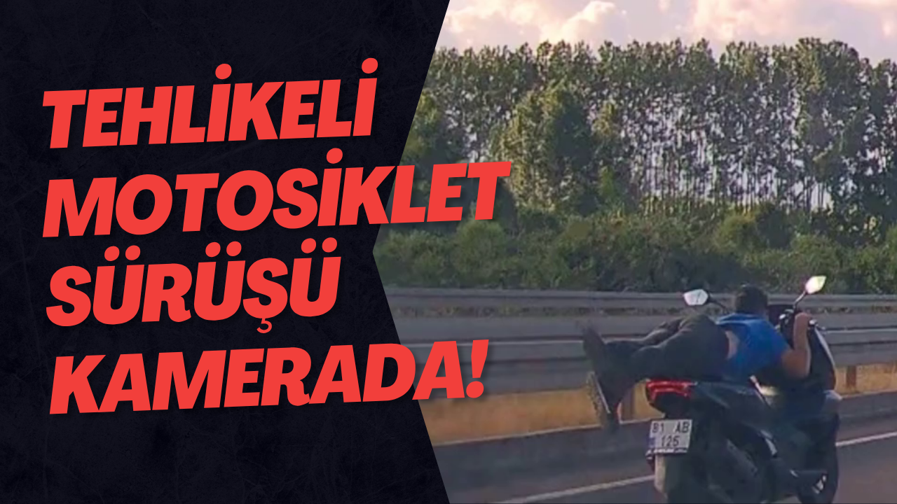 Düzce’de Tehlikeli Motosiklet Sürüşü Kamerada!