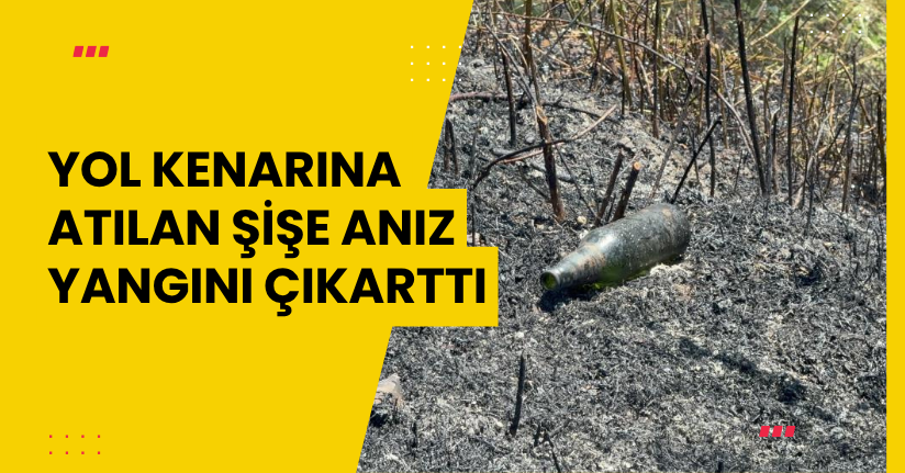 Yol kenarına atılan şişe anız yangını çıkarttı