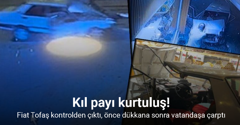 Manevra yapan araca vuran Tofaş kontrolden çıktı