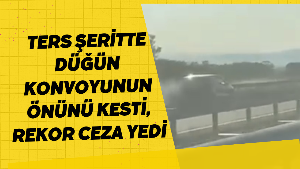 Ters Şeritte Düğün Konvoyunun Önünü Kesti, Rekor Ceza Yedi