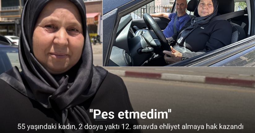 55 yaşındaki kadın, 2 dosya yaktı 12. sınavda ehliyet almaya hak kazandı
