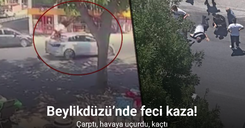 Beylikdüzü’nde feci kaza: Süratle gelen otomobil yayaya çarpıp kaçtı